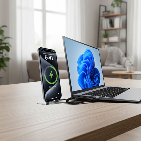 Blupebble Powerflow Axis Usb-C To Usb-C 240W Braided Cable W Stand