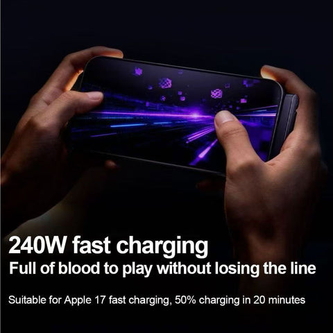 Blupebble Powerflow Axis Usb-C To Usb-C 240W Braided Cable W Stand