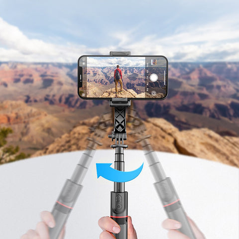 Bluetooth Remote Controlled Telescopic Tripod Selfie Stick with Anti-Shake Function - GD-F06