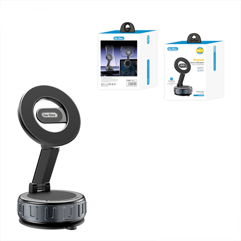 360-Degree Rotating Magnetic Phone Holder with Suction Cup