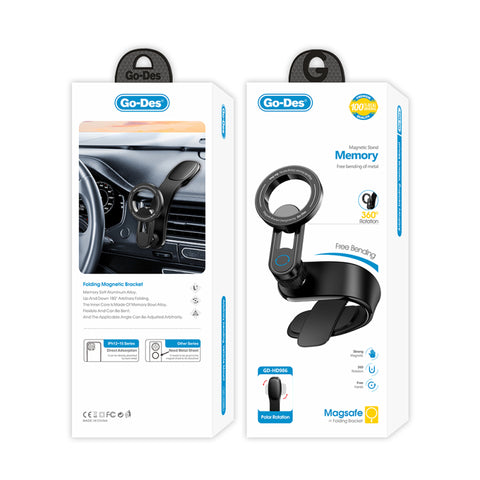 M-safe Compatible Magnetic Car Phone Holder with Bendable Base for Curved and Flat Surfaces