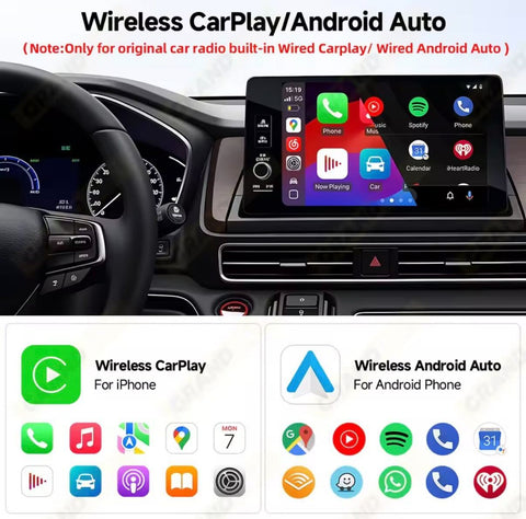 2IN1 Wireless CarPlay Android Auto USB Adapter Dongle Smart Mini Box Plug Play